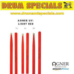 Agner Drumsticks UV Red 7A 5A 5B