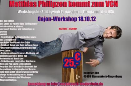 WORKSHOP Das Cajon   ein kleines Schlagzeug und mehr