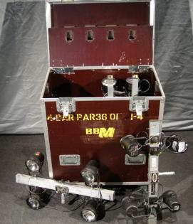 PAR 36 Bars + Dimmer im Case