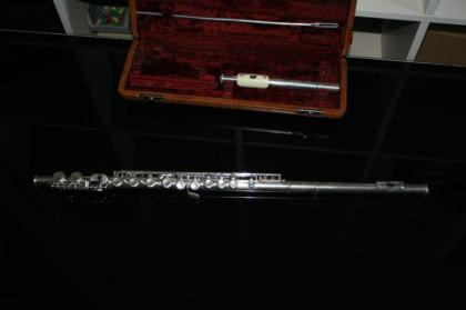 Vollsilber Moritz Max Mönnig Querflöte Topzustand Flöte mit 2 Köpfe Silver