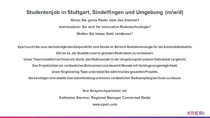 Studentenjob in Stuttgart, Sindelfingen und Umgebung (m/w/d)