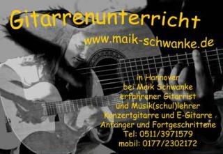 Gitarrenunterricht und Bassunterricht in Hannover