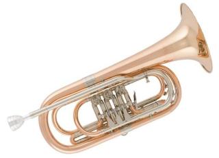 V. F. Cerveny Kompakte Goldmessing Basstrompete in Bb. Neuware mit Koffer