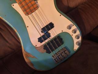 Sandberg California Bass, Heavy Relic, Türkis, Aktiv