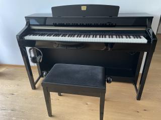 Yamaha Clavinova CLP-370 schwarz poliert mit Pianobank CH-45 schwarz poliert und Sennheiser Kopfhörer SEN-EH 150