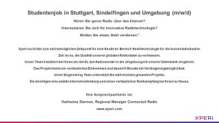 Studentenjob in Stuttgart, Sindelfingen und Umgebung (m/w/d)